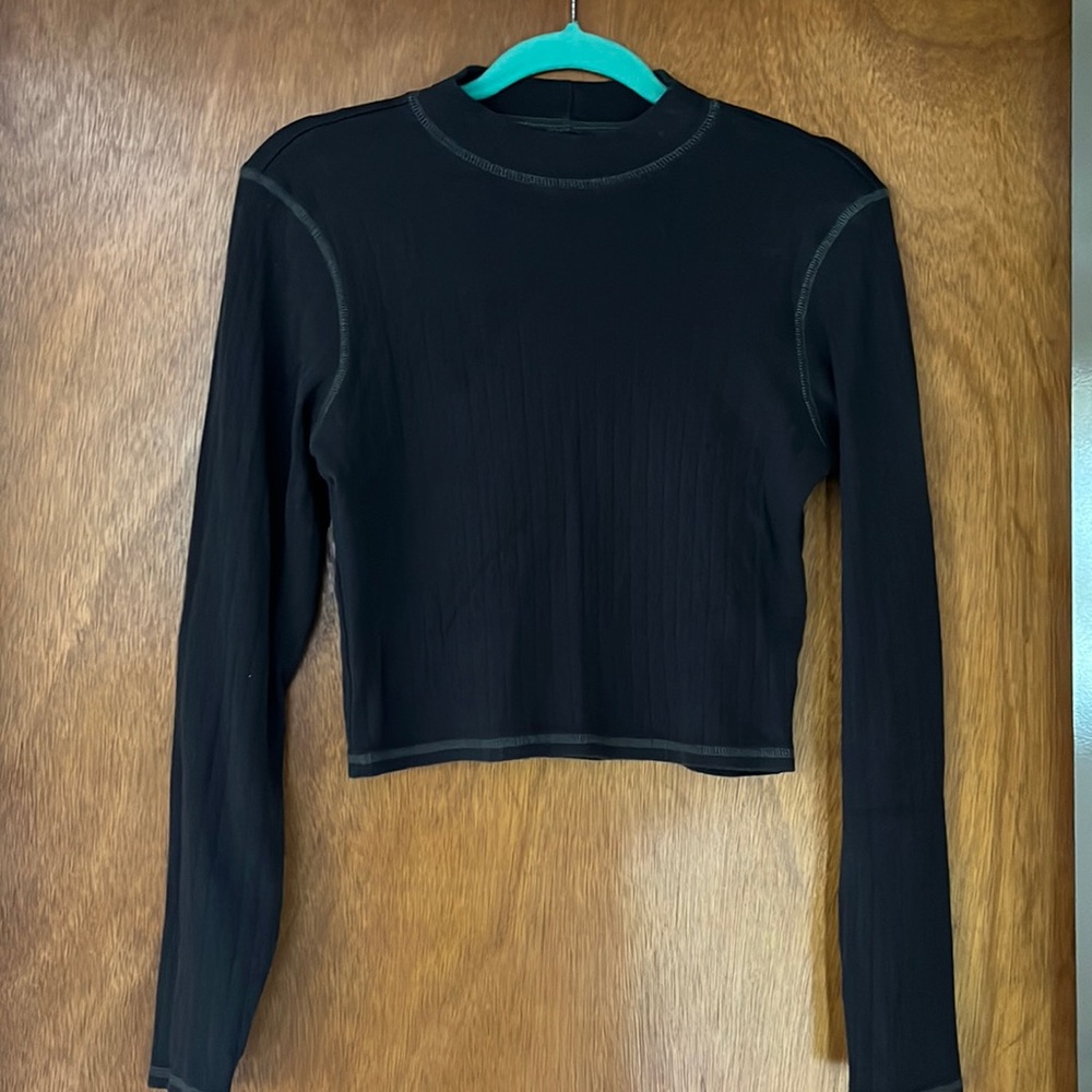 American Eagle Crop Mock Neck Long Sleeve